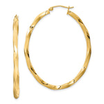 Sterling Silver Gold-plated Twisted Oval Hoop Earrings