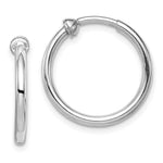 Sterling Silver RH-plated 2x Non-Pierced Round Hoop Earrings