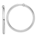 Sterling Silver RH-plated 2.5x Non-Pierced Round Hoop Earrings