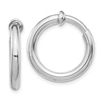 Sterling Silver RH-plated 3x Non-Pierced Round Hoop Earrings