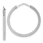 Sterling Silver Rhodium-plated Laser Cut Endless Hoop Earrings