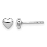 Sterling Silver Rhodium-plated Polished Heart Petite Post Earrings