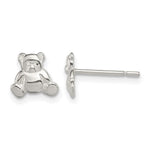 Sterling Silver Polished Teddy Bear Post Earrings