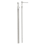 Sterling Silver Polished Fancy Long Linear Post Dangle Earrings