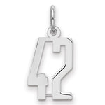 Sterling Silver/Rhodium-plated Elongated Number 42 Charm