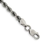 Sterling Silver Ruthenium-plated Rope Chain