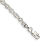 Sterling Silver Polished Fancy Rolo Link Bracelet
