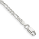Sterling Silver PavÇ Flat Figaro Chain