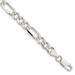 Sterling Silver PavÇ Flat Figaro Chain