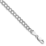 Amore La Vita Sterling Silver Rhodium-plated Solid Double Link with Lobster Clasp Charm Bracelet