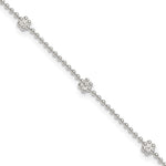 Sterling Silver Flowers 8-Station Plus Extender - Total Anklet