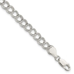 Sterling Silver Solid Double Link Charm Bracelet