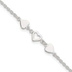 Sterling Silver Plus ext.Heart Link Anklet
