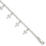 Sterling Silver Polished Cross Charms with Ext. Children's Bracelet