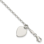 Sterling Silver Engraveable Heart Bracelet