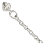 Sterling Silver LOVE Puffed Heart Charm Toggle Bracelet
