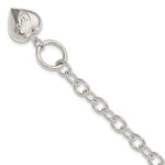 Sterling Silver LOVE Puffed Heart Charm Bracelet
