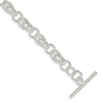 Sterling Silver Polished Double Twist Link Toggle Bracelet