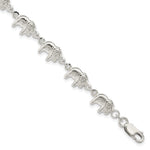 Sterling Silver Polished Elephants Bracelet