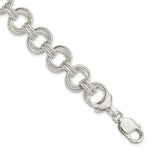 Sterling Silver Polished Fancy Double Link Bracelet