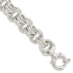 Sterling Silver Polished Fancy Double Link Bracelet