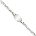 Sterling Silver Engravable Curb Link 19x Oval Plate Plus Extender Childrens ID Bracelet