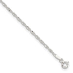 Sterling Silver Singapore Chain Plus Extender Chain - Total Anklet