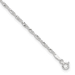 Sterling Silver Singapore Plus ext. Chain Anklet