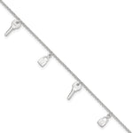 Sterling Silver Lock and Key Plus Extender - Total Anklet