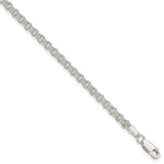 Sterling Silver Solid Double Rolo Link Charm Bracelet