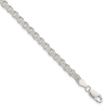 Sterling Silver Solid Double Rolo Link Charm Bracelet