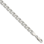 Sterling Silver Solid Double Link Charm Bracelet