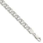 Sterling Silver Solid Double Link Charm Bracelet