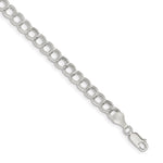 Sterling Silver Semi-Solid Double Link Charm Bracelet