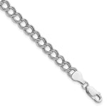 Amore La Vita Sterling Silver Rhodium-plated Semi-Solid Double Link with Lobster Clasp Charm Bracelet