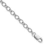 Amore La Vita Sterling Silver Rhodium-plated Solid Rolo Chain with Lobster Clasp Charm Bracelet