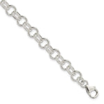 Sterling Silver Solid Fancy Rolo Link Bracelet