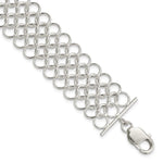 Sterling Silver Polished Solid Multi-Link Chain Mail Bracelet