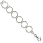 Sterling Silver Polished Fancy Circle Bracelet