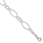 Sterling Silver Polished Fancy Oval and Circle Bracelet
