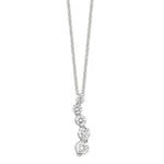 Sterling Silver Curved Graduated CZ Journey Necklace