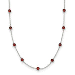 Sterling Silver 9-Station Red CZ Necklace