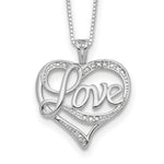 Sterling Silver Rhodium-plated Diam. Love Necklace
