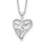 Sterling Silver Rhodium-plated Diamond Mom Necklace