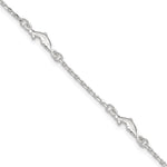 Sterling Silver Polished Dolphin Plus Ext. Anklet