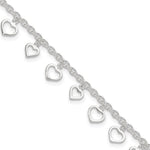 Sterling Silver Heart Charms Plus Extender - Total Anklet