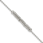 Sterling Silver Polished Fancy Love Ring Anklet