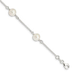 Sterling Silver 8- Freshwater Cultured Pearl Bracelet
