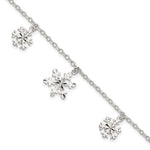 Sterling Silver Diamond-Cut Snowflake Charms Bracelet