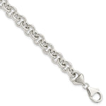 Sterling Silver Polished Fancy Rolo Link Bracelet